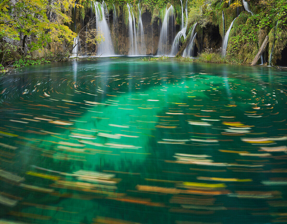Waterfall at Plivice Lakes National Park, Croatia, Europe