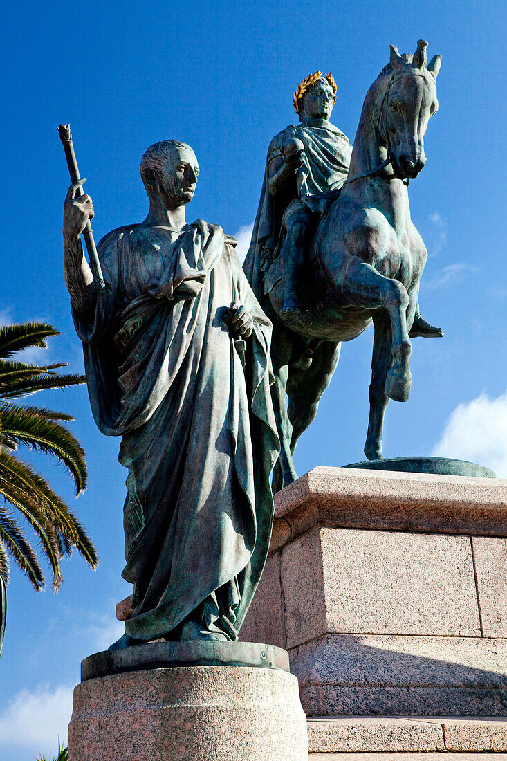 Napoleon Statue, Place Charles de Gaulle, Ajaccio, Korsika, Frankreich