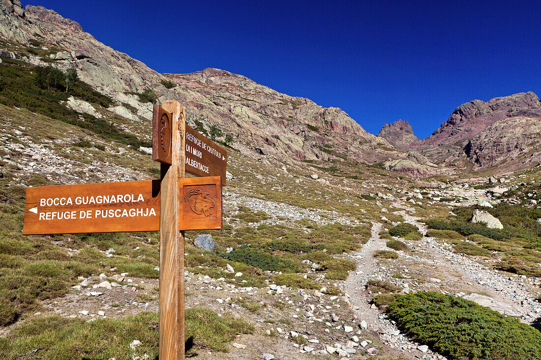 The GR 20 in the Golo Valley, Corsica, France