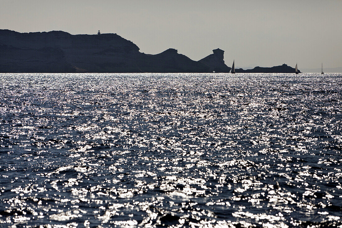 Chalk cliffs, east coast, Bonifacio, Corsica, France