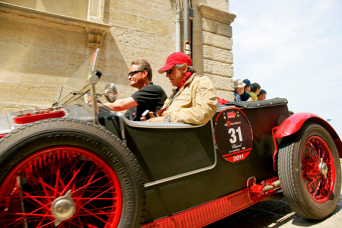 Vintage car at the old town, San Marino, Italy, Europe