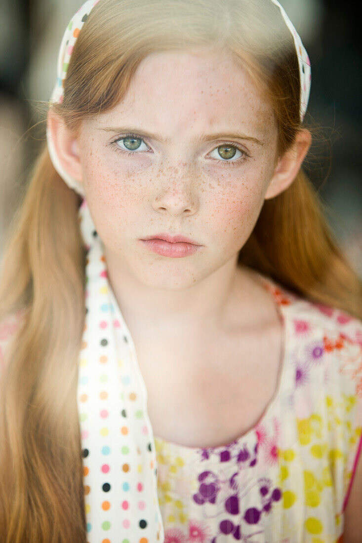 Portrait of a girl looking serious