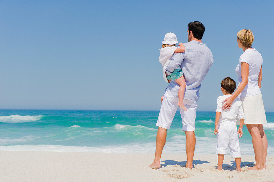 Family on vacations on the beach