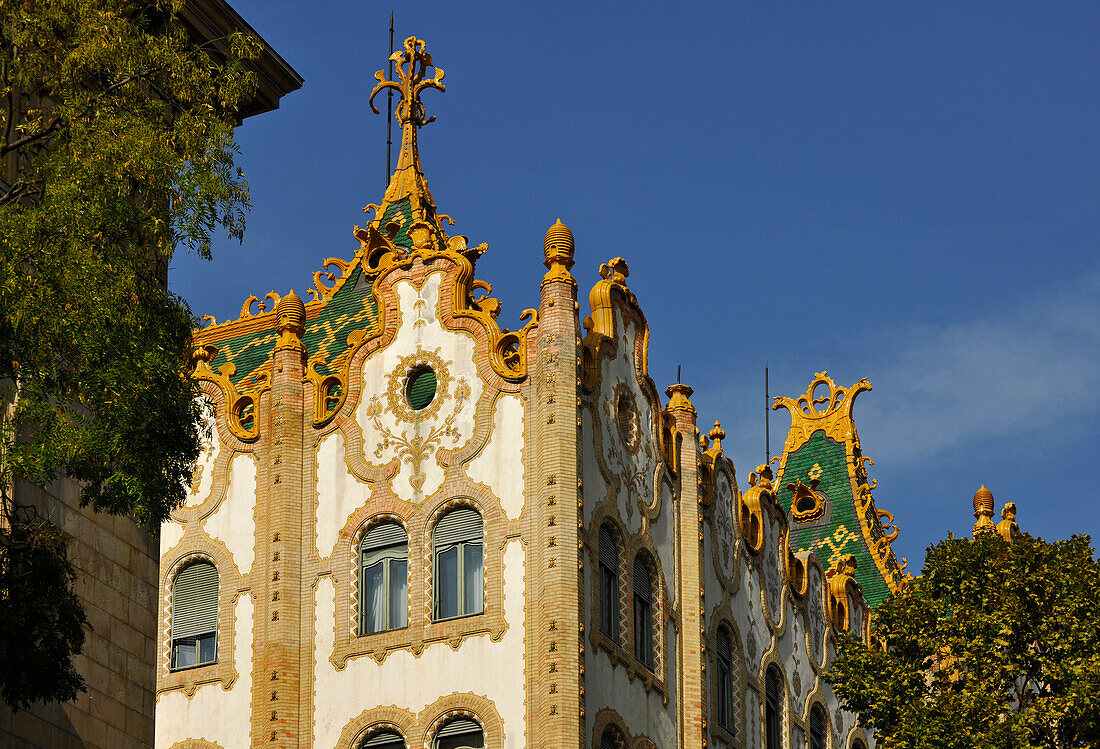 Art nouveau styled building of the Post Office Bank, Budapest, Hungary, Europe