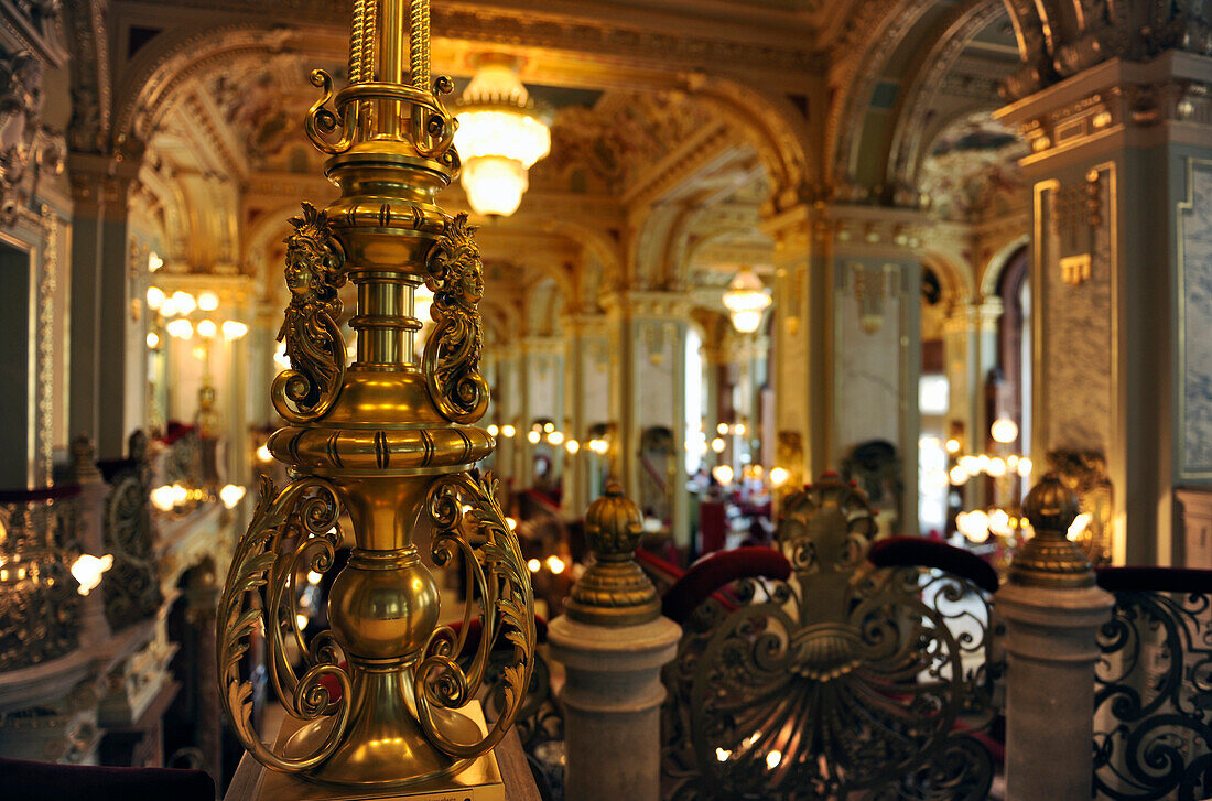 Interior view of the cafe at Grand Hotel New York, Budapest, Hungary, Europe
