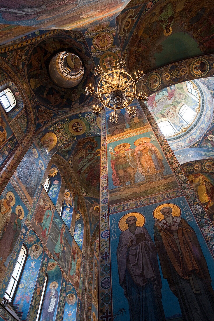 Innenansicht von Auferstehungskirche (Blutkiche), Sankt Petersburg, Russland, Europa