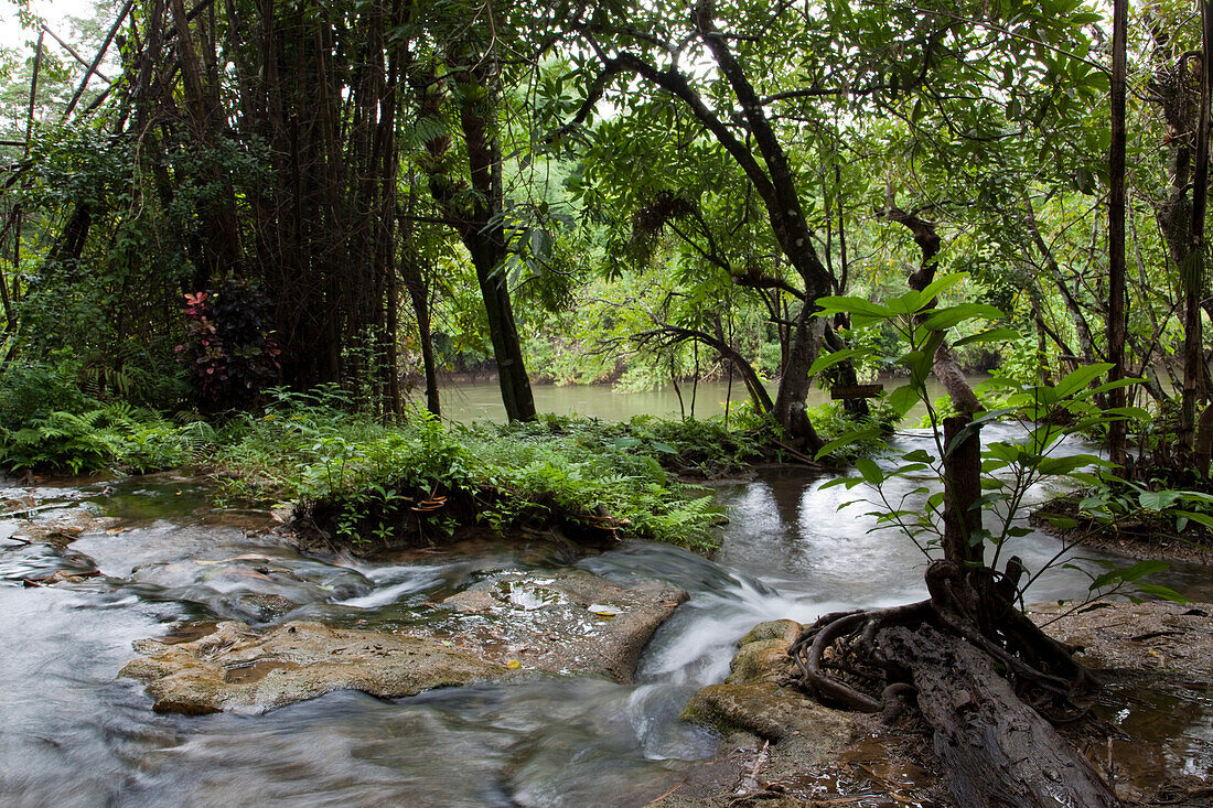 Bachlauf im Sai Yok Nationalpark, unweit vom River Kwai Noi, nahe Kanchanaburi, Thailand, Asien