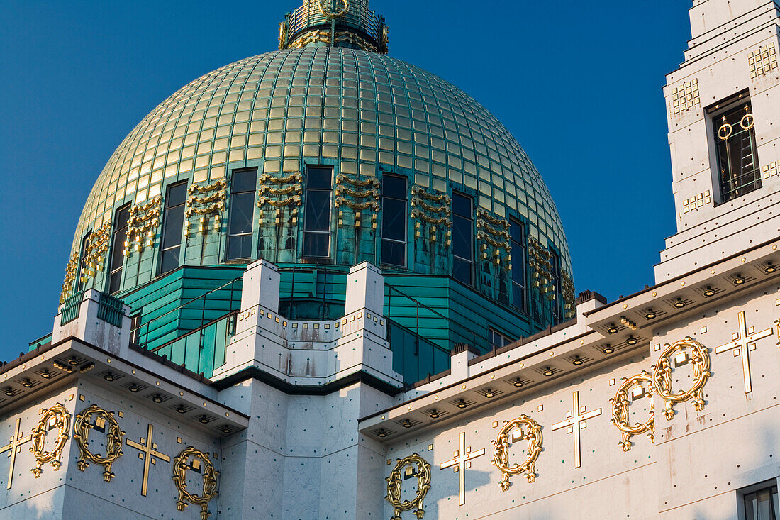 Church at Steinhof in the sunlight, Baumgarten, Vienna, Austria, Europe