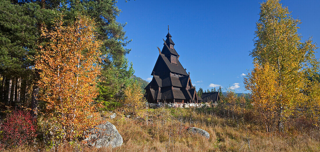 Stabkirche von Gol, Replikat, Norwegisches Volksmuseum, Bygdøy, Norwegen