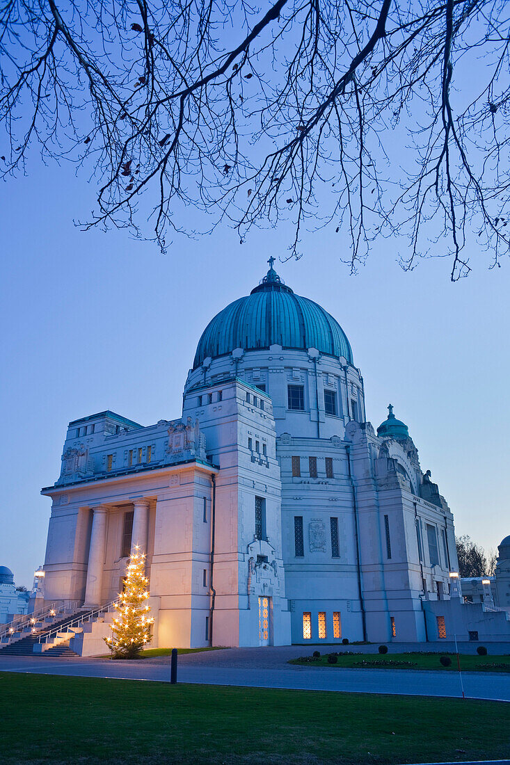 Borromaus Church in Vienna's Central Cemetery, Evening light, Vienna, Austria