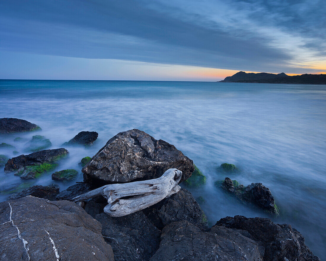 Rocks, sea and coastal landscape near Ogliastro, Haute-Corse, Corsica, France