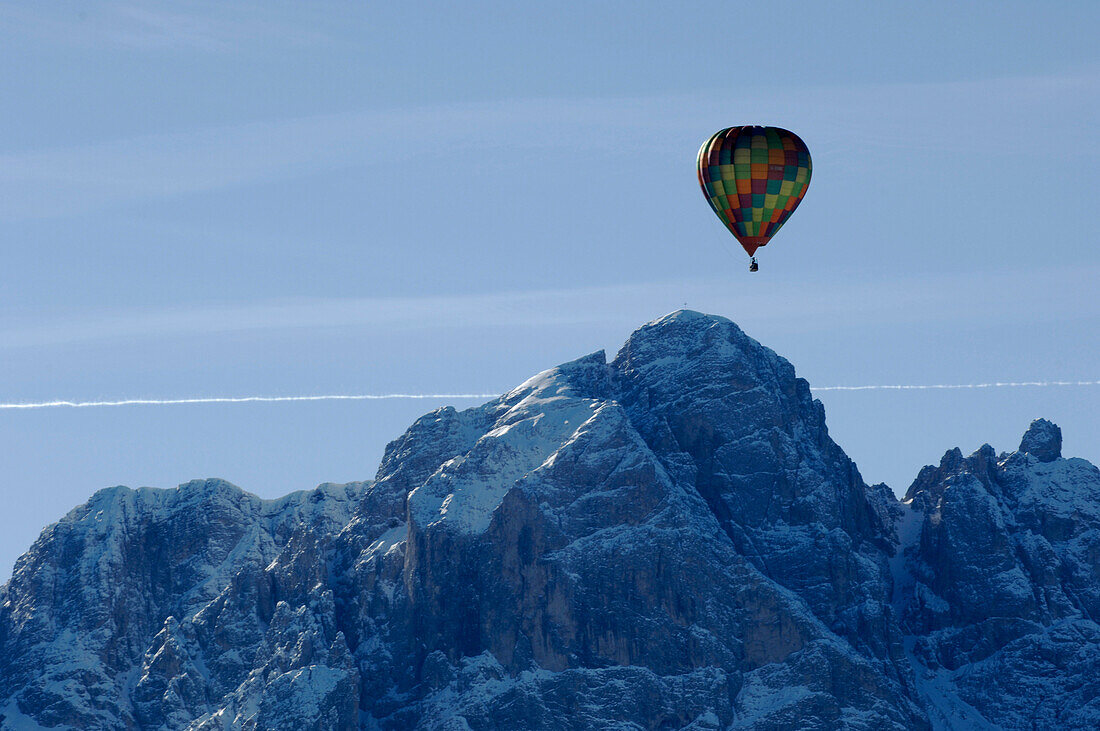 Hot air balloon flight over the Puster Valley, Alto Adige, South Tyrol, Italy