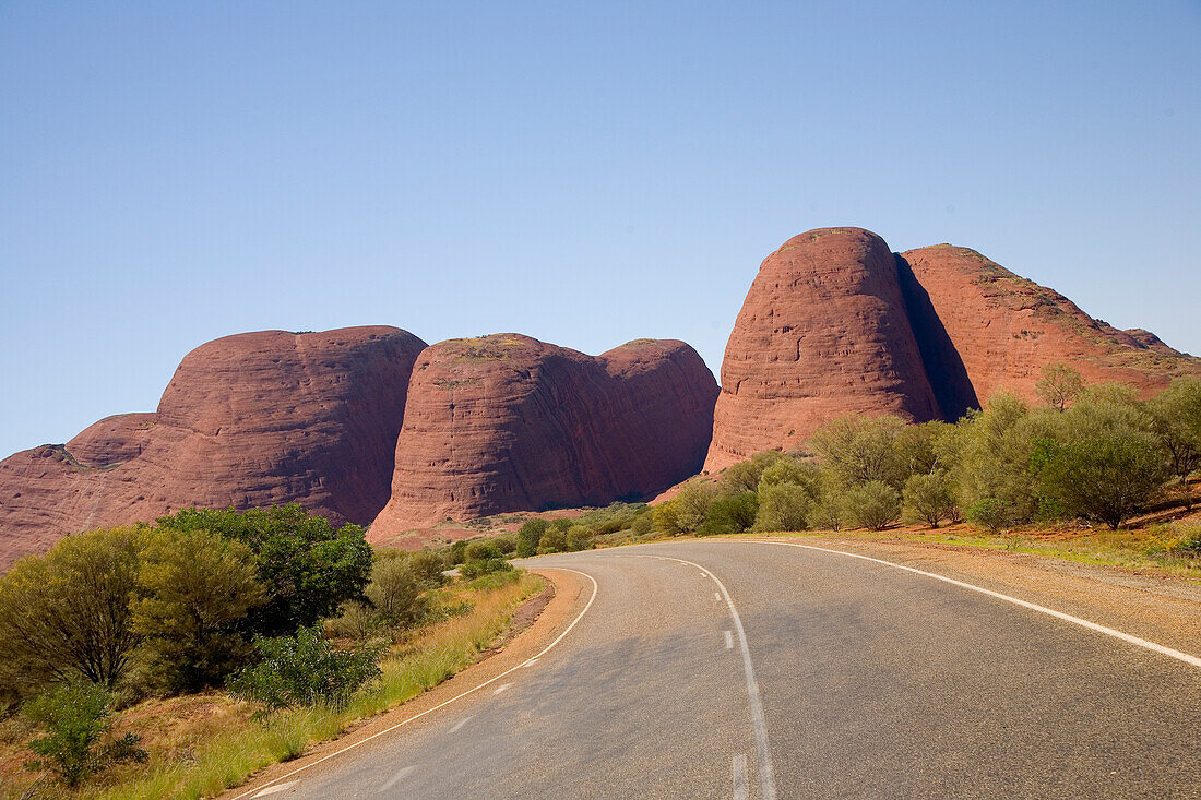 The large domed rock formations of The Olgas, Northern Territory, Australia