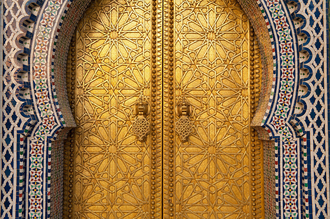 Small entrance door to The Royal Palace, Fez, Morocco