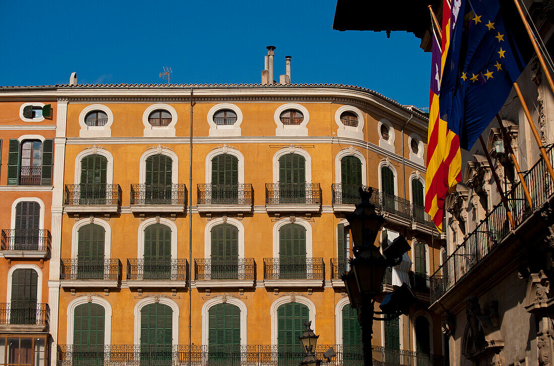 Town Hall and residential building in Placa de Cort, Palma, Majorca, Spain