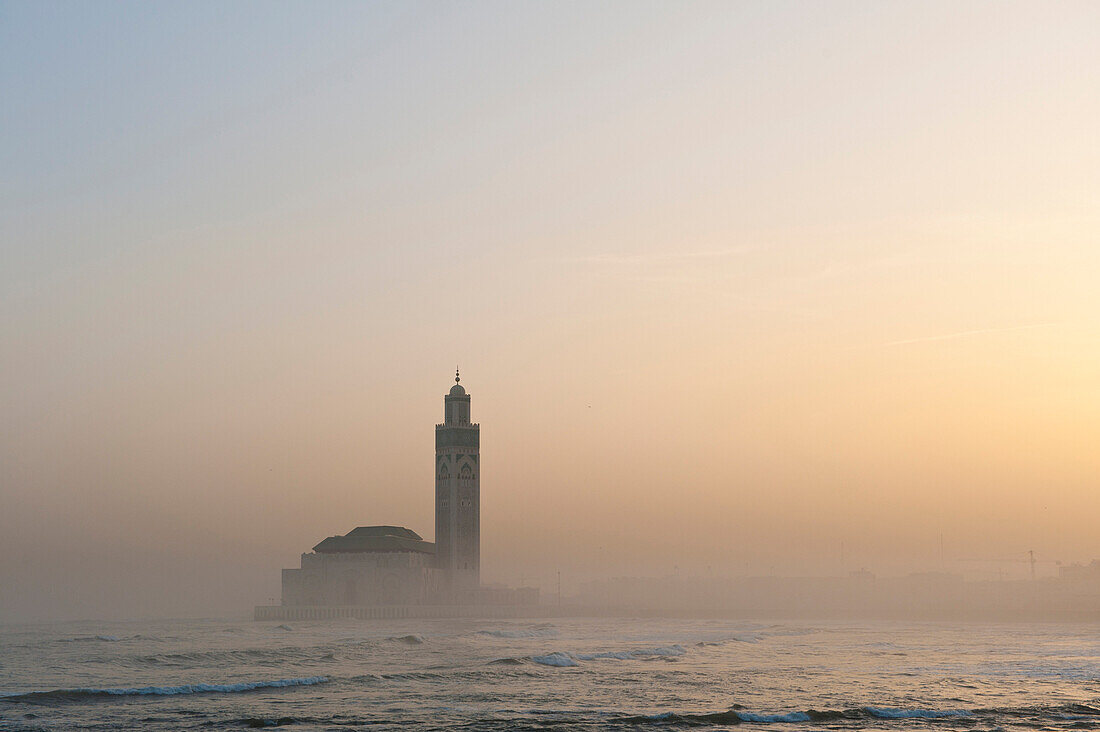 Hassan II mosque at dawn, Casablanca, Morocco