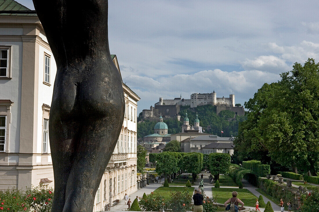 Mirabell Palace and Gardens with Hohensalzburg Fortress, Salzburg, Austria