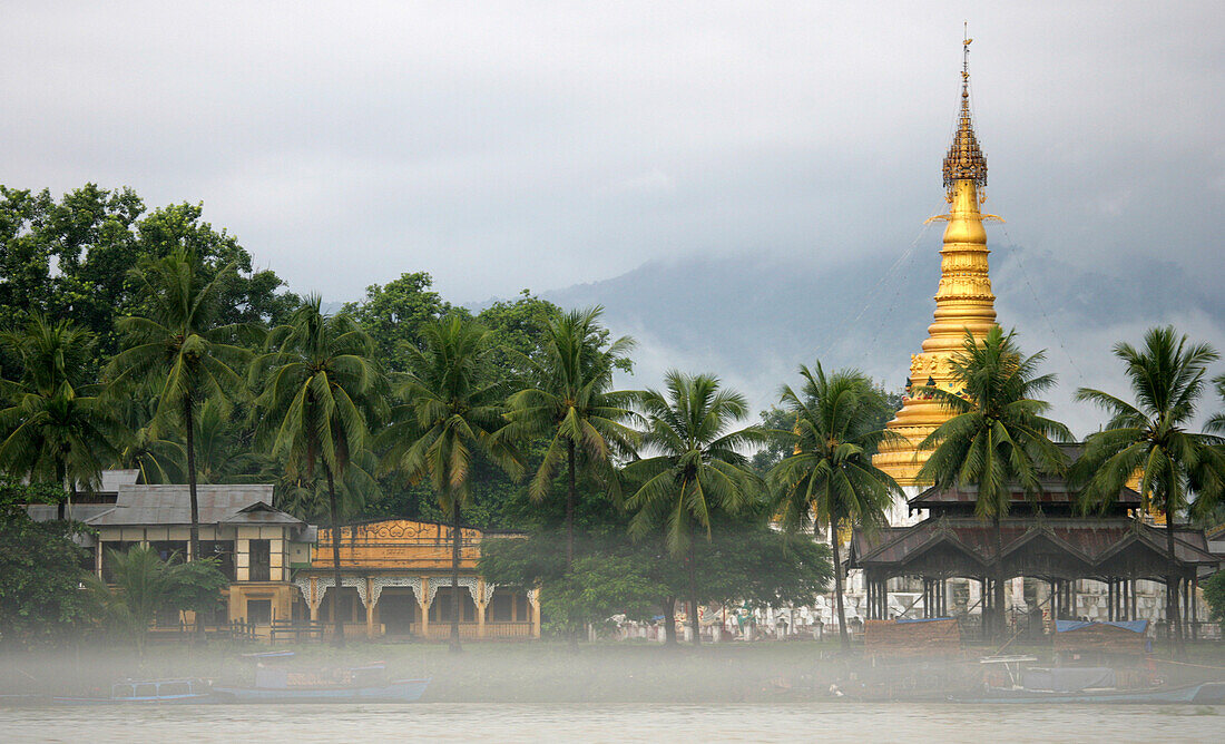 Katha Pagoda on Ayeyarwady River, Burma