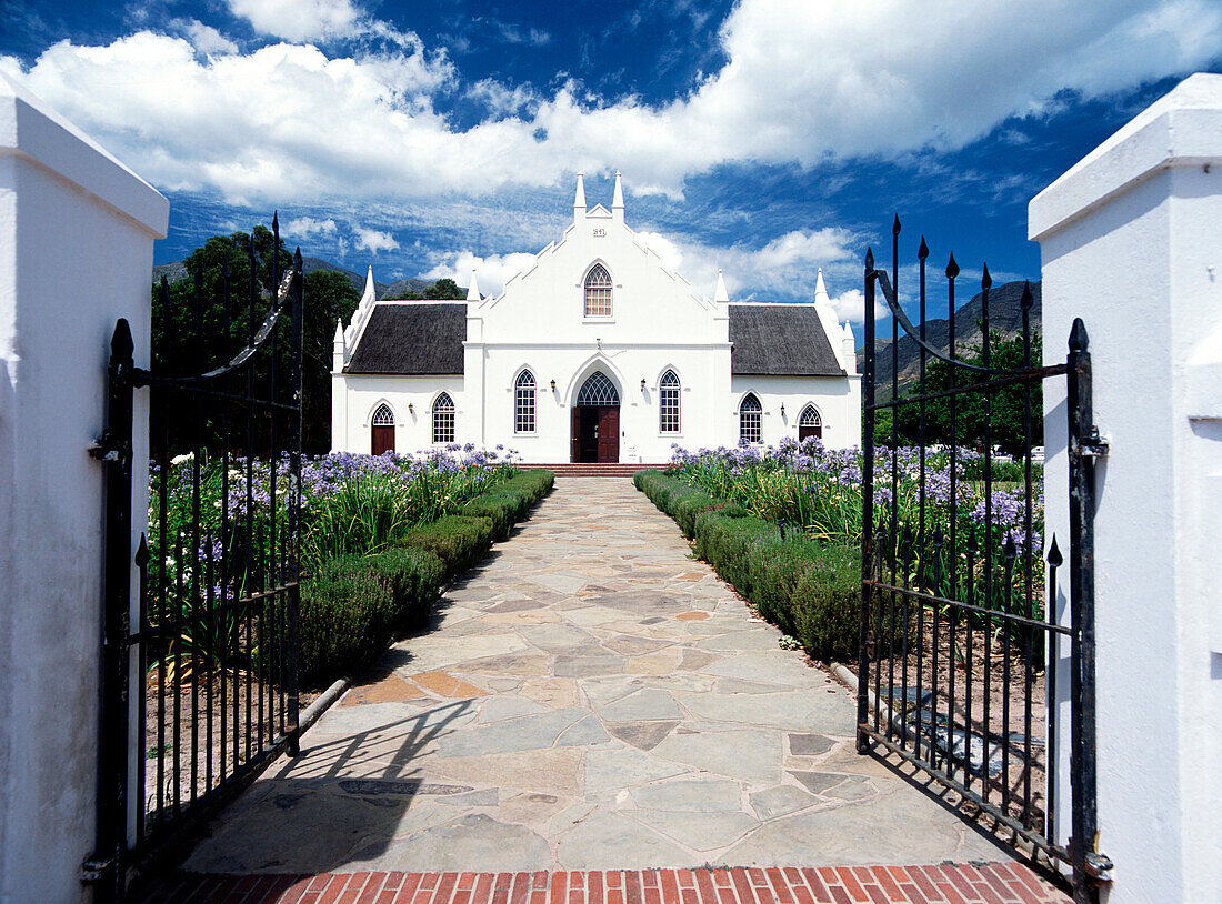 Church in the town of Franschhoek, Western Cape, South Africa