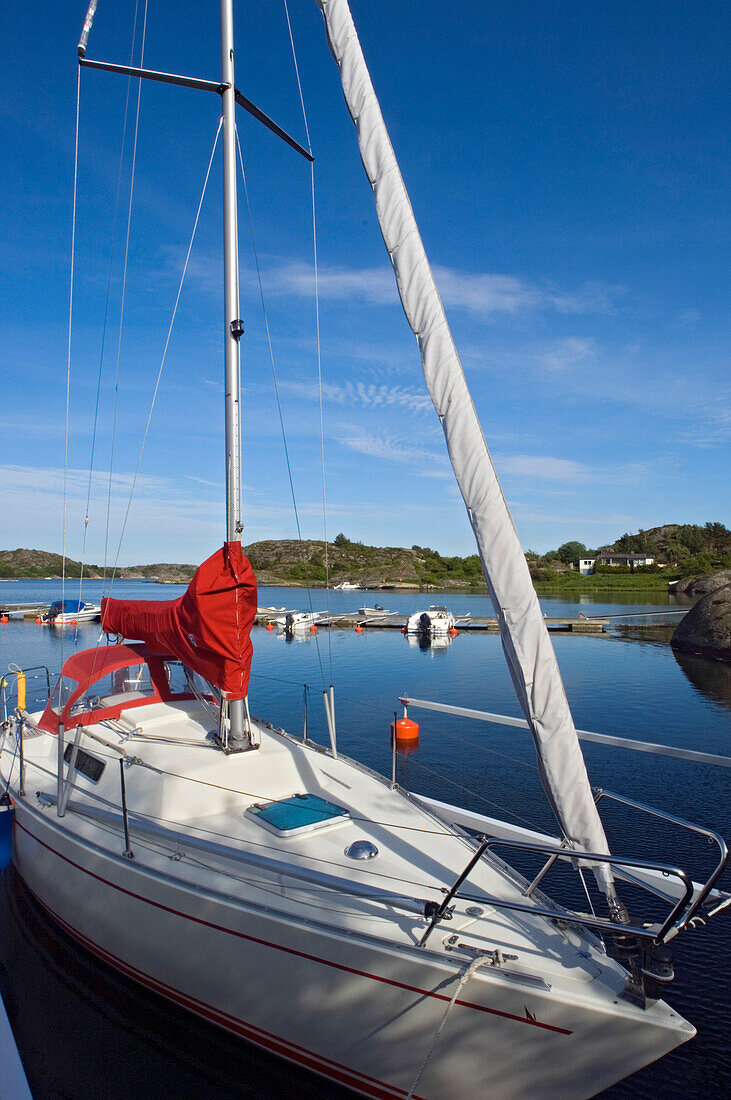 Small marina on Flaton Island, Bohuslan Islands (Bohuslan Archipelago), Sweden