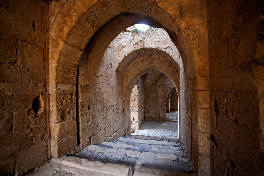 Corridor in Krak des Chevaliers castle, Syria