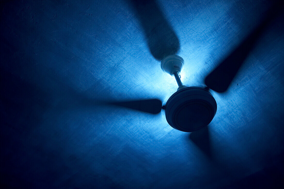 Ceiling fan and light, close up, Tanzania