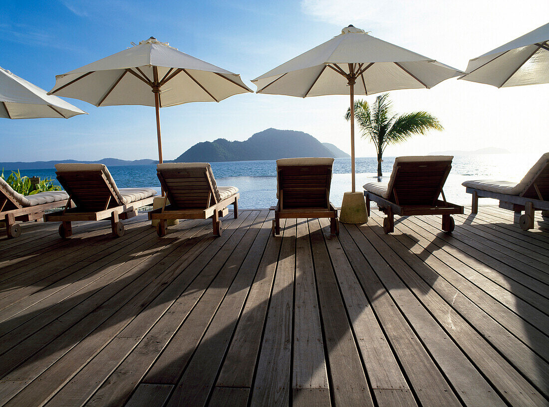 Sunloungers at Eva Son, Phuket, Thailand