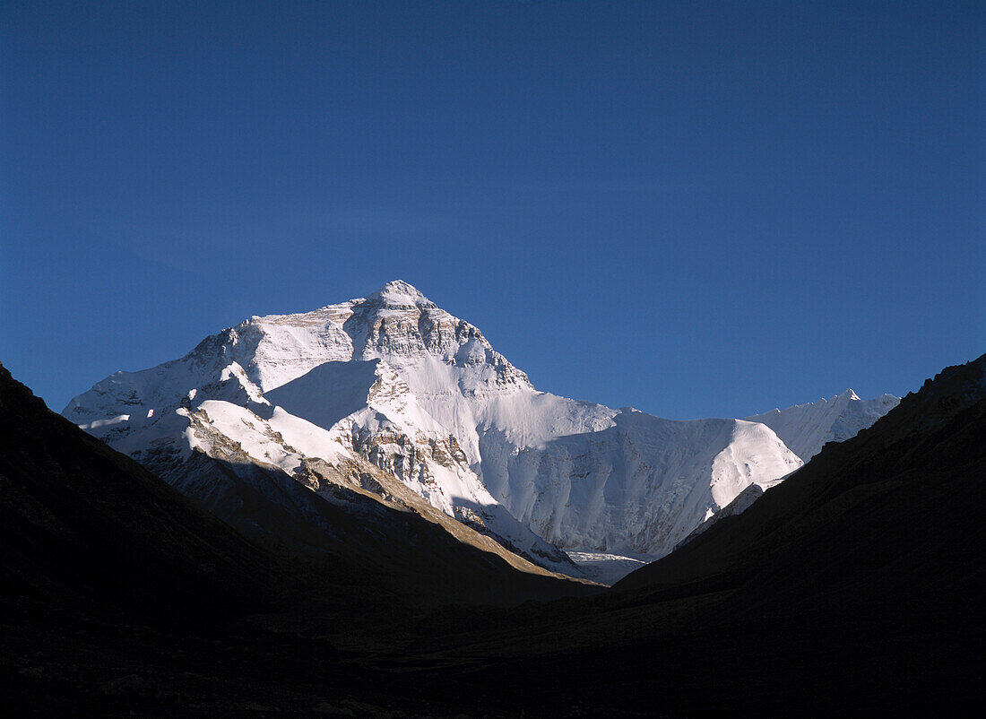 Mt. Everest as seen from Ronbuk Monastery, Tibet