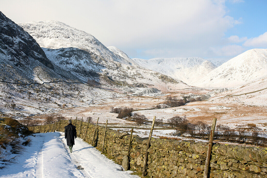 Walker in the Lake District, Cumbria, England