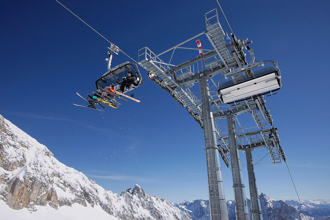 Sonnenkarlift, Zugspitzplateau, Zugspitze, Oberbayern, Bayern, Deutschland