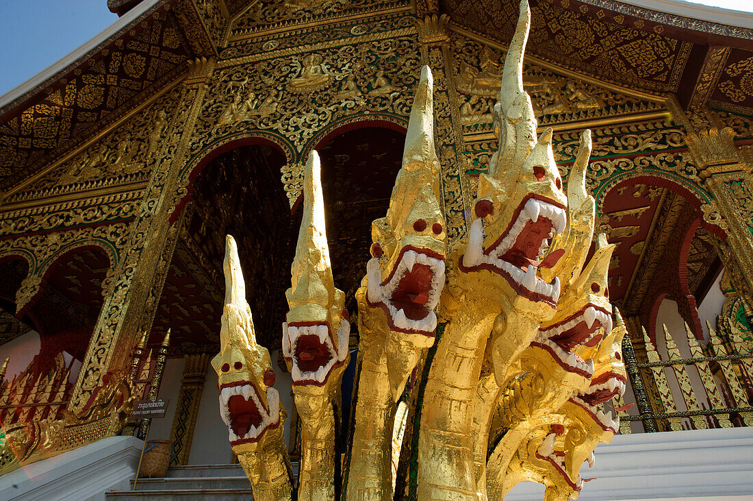 Nagas, Wat Ho Pha Bang, Königspalast, Luang Prabang, Laos, Südostasien, Asien