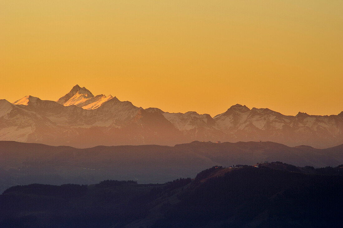 Blick zum Großglockner, Hohe Tauern, Tirol, Österreich