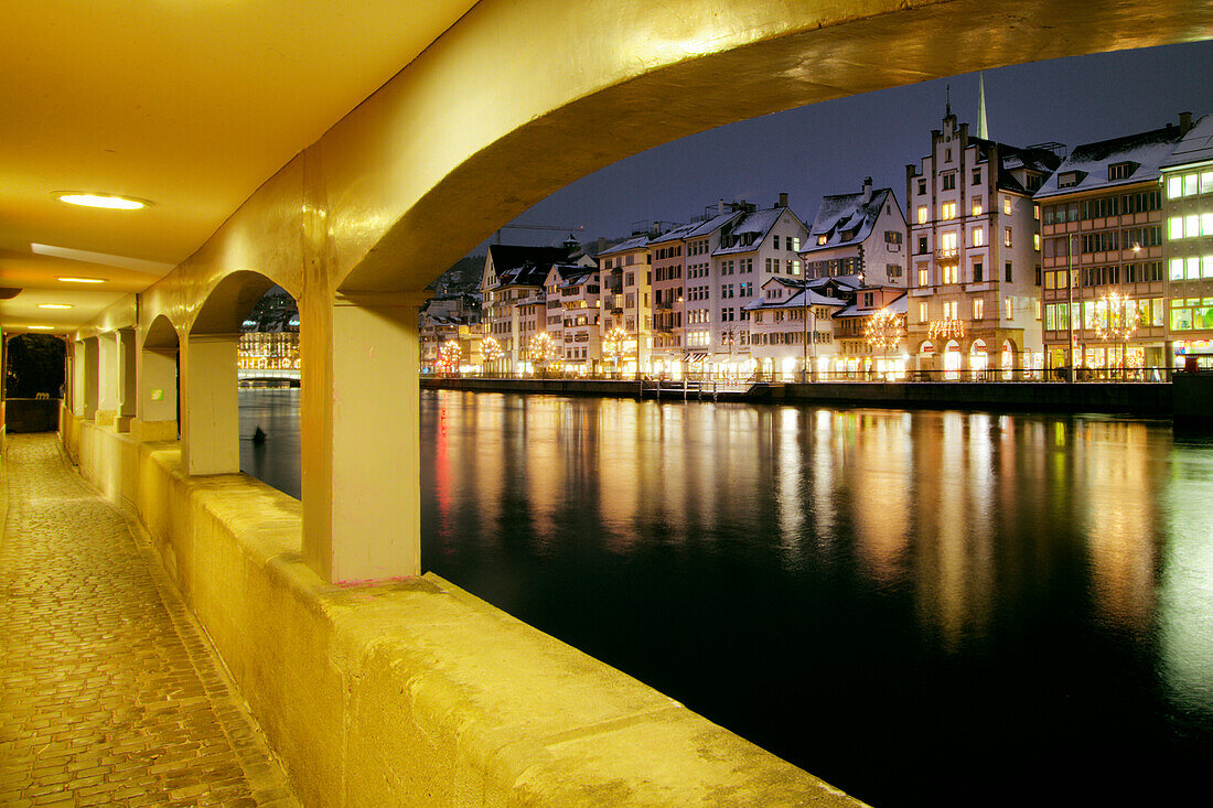 Acades at river Limmat, Zurich, Switzerland