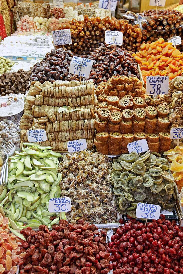 Sweets at egypt bazaar, Misir Carsisi, Istanbul, Turkey, Europe