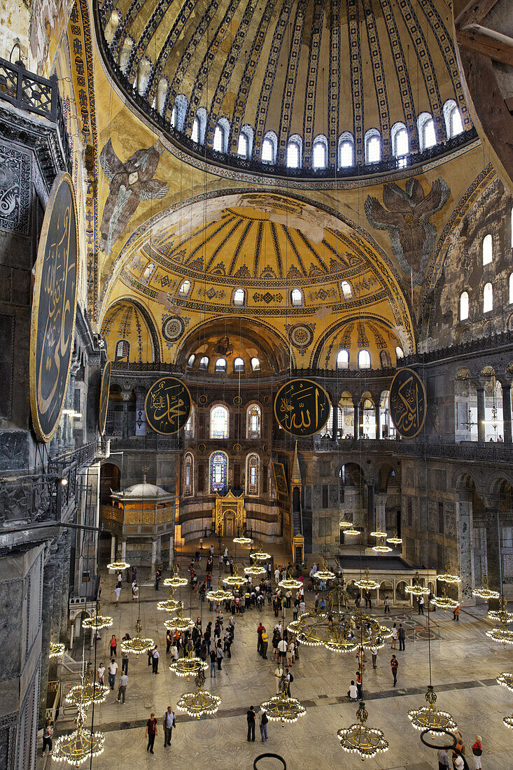 Interior view of the Hagia Sophia, Istanbul, Turkey, Europe