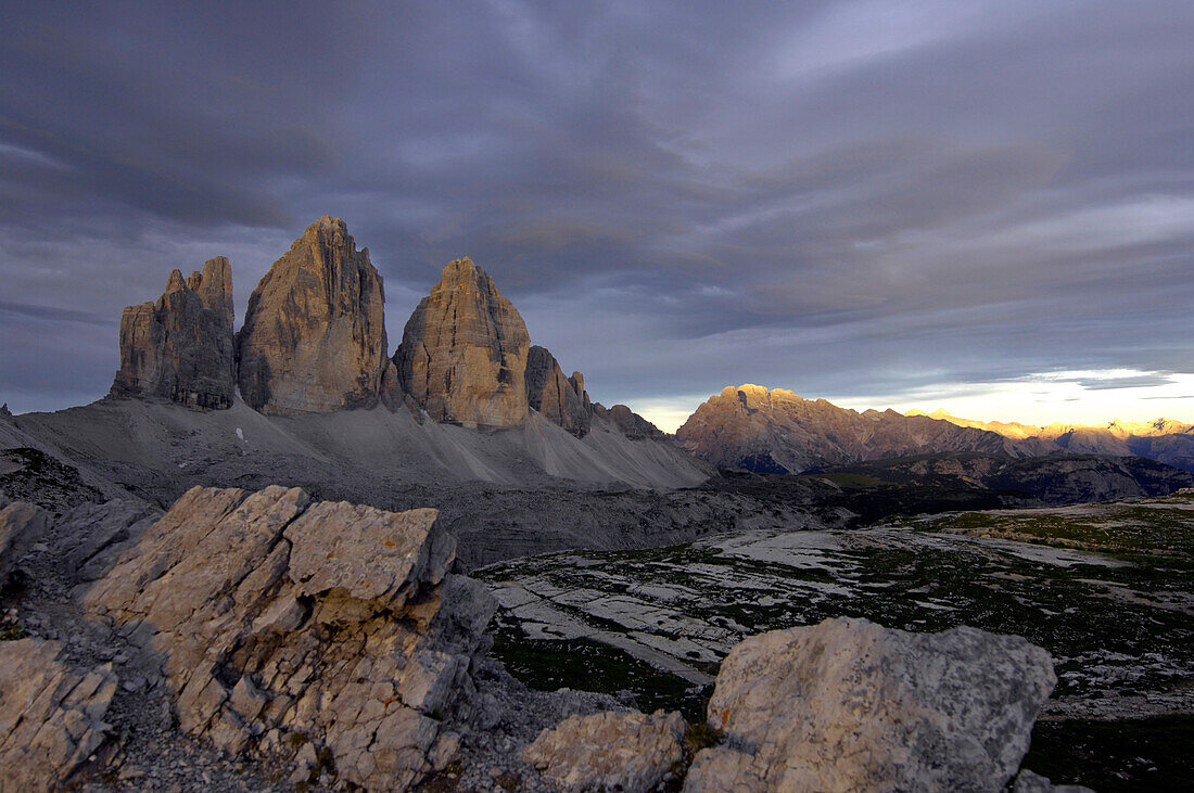 Three Peaks, Sexten Dolomites, UNESCO World Nature Site, Dolomites, South Tyrol, Trentino-Alto Adige, Italy