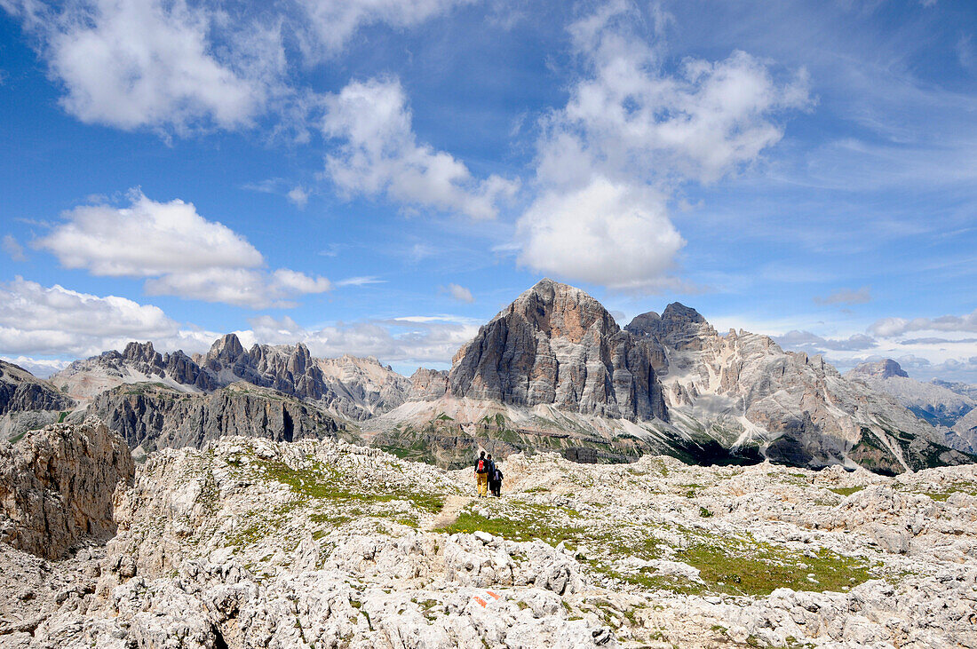 Mountain scenery under clouded sky, Dolomiti ampezzane, Alto Adige, South Tyrol, Italy, Europe