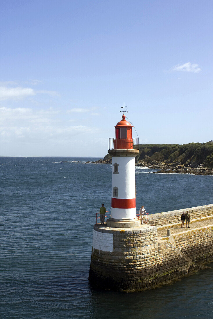 France, Brittany, Morbihan, Groix island, Port Tudy lighthouse