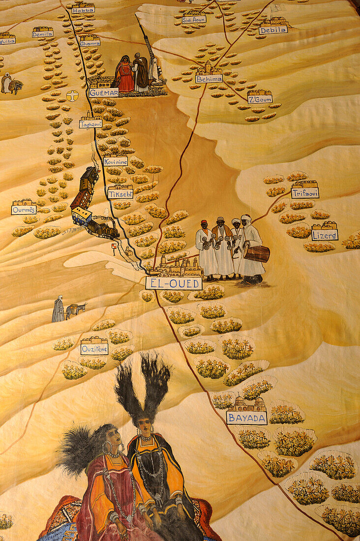 Algeria, El Oued museum, map
