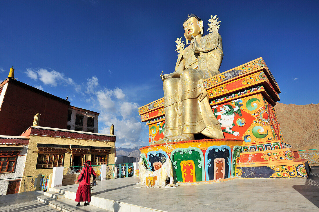 Statue of Buddha, monastery of Likir, Likir, valley of Indus, Ladakh, Jammu and Kashmir, India