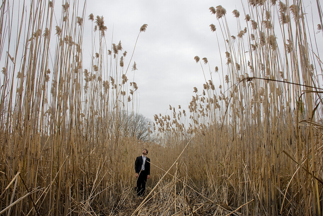 Man Standing in Tall Grass