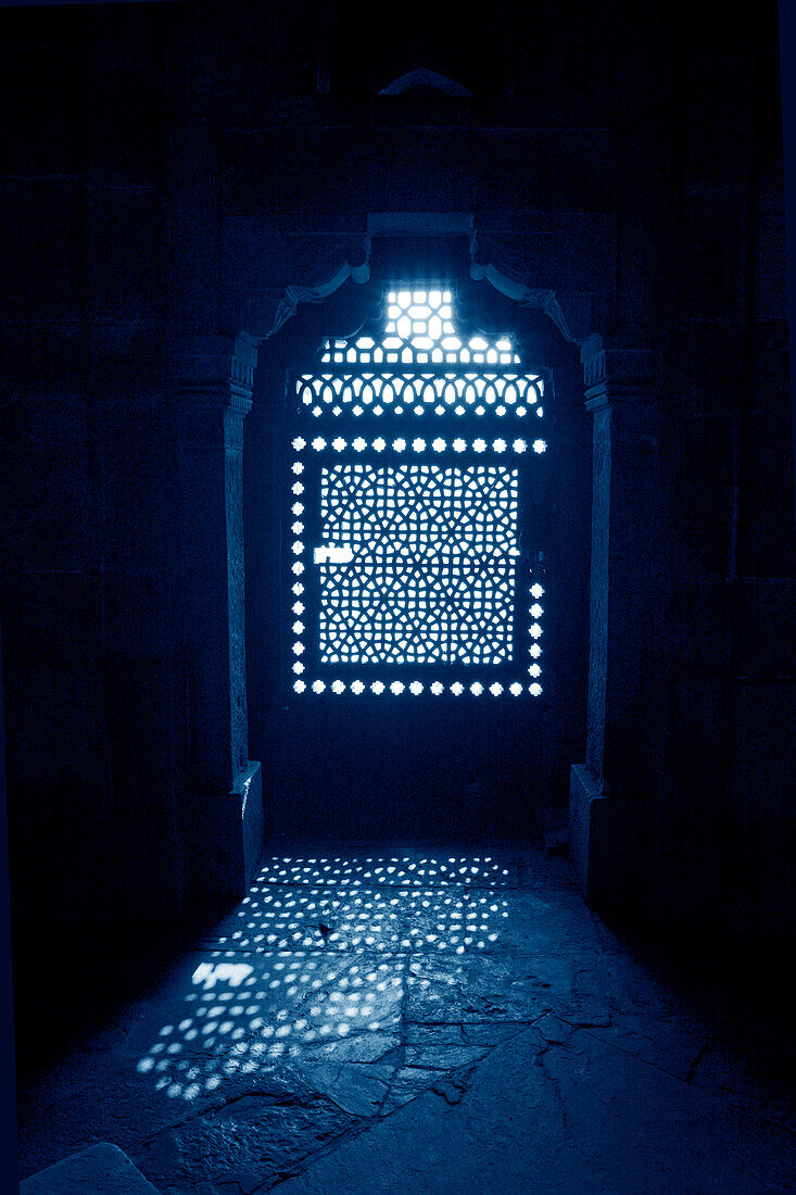 Light Reflecting Through Ornate Door, Humayun's Tomb, Delhi, India