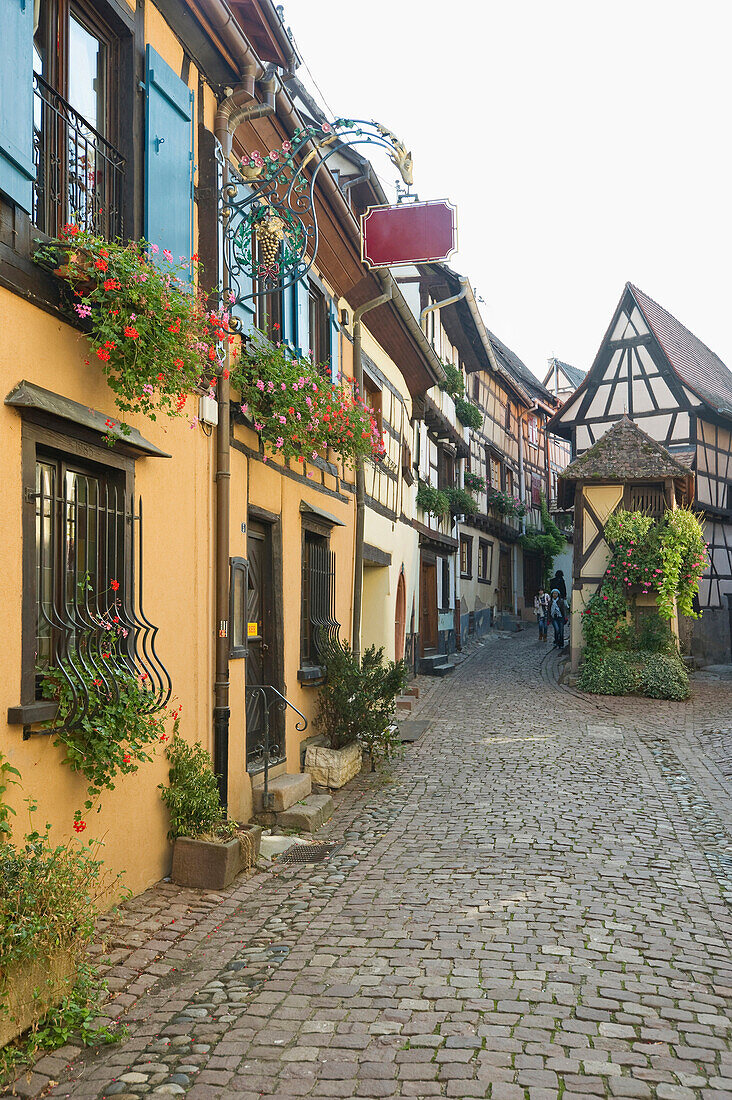 Half timbered houses in Eguisheim, near Colmar, Alsace, France