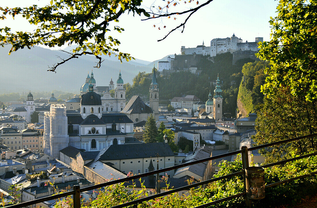 View from Moenchsberg towards Salzburg, Austria