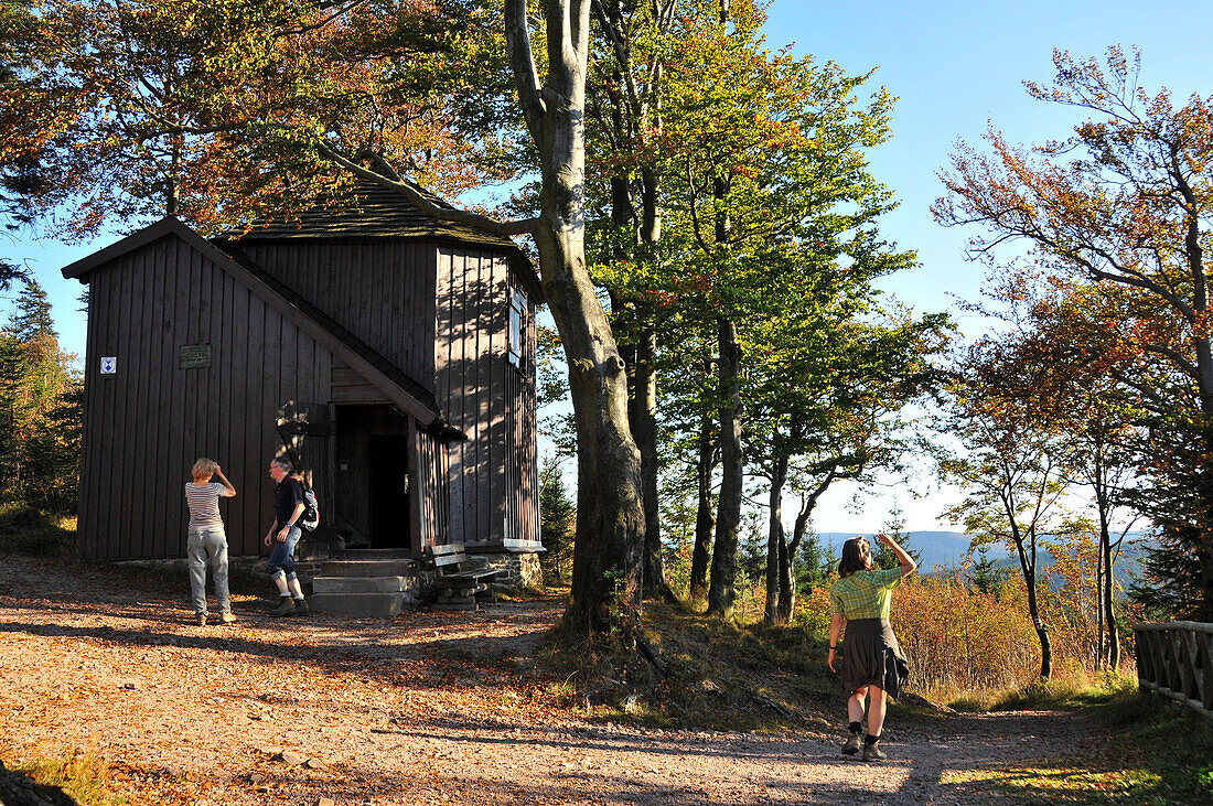 Goethe hut near Kickelhahn, along the Goethe trail, near Ilmenau, Thuringian Forest, Thuringia, Germany