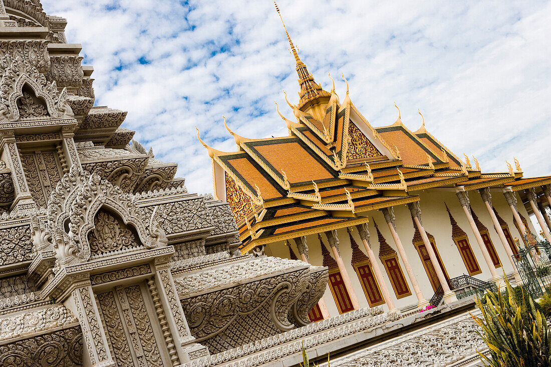 Phnom Penh Royal Palace, Wat Preah Keo Morokat, or the Silver Pagoda, inside the grounds of The Royal Palace, Phnom Penh, Cambodia.