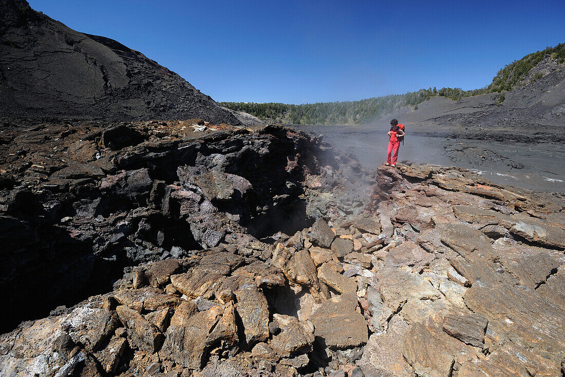 USA, Hawaï, Volcanoes National Park, Kilauea Iki crater