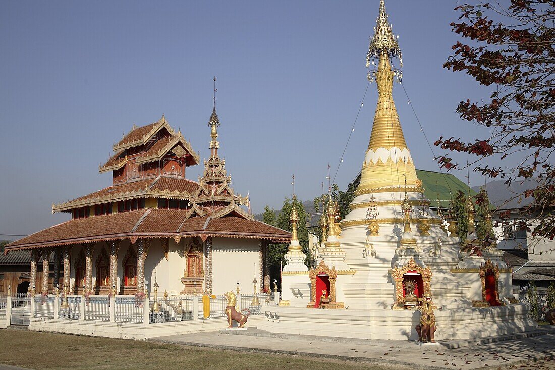 Thailand, Mae Hong Son, Wat Hua Wiang buddhist temple