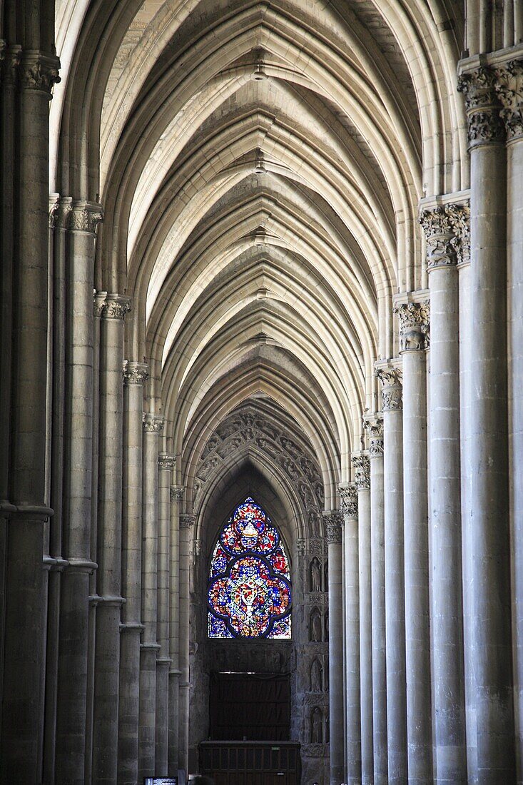 France, Champagne, Reims, Notre Dame Cathedral interior