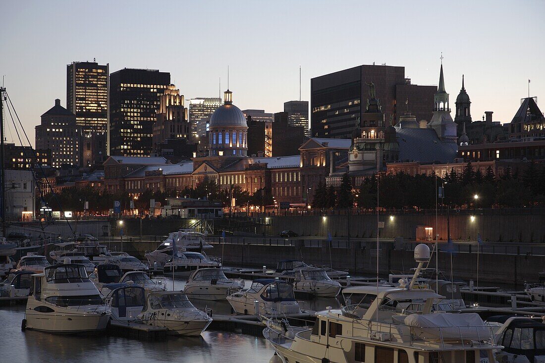 Canada, Quebec, Montreal, Vieux Port, old harbour area, skyline